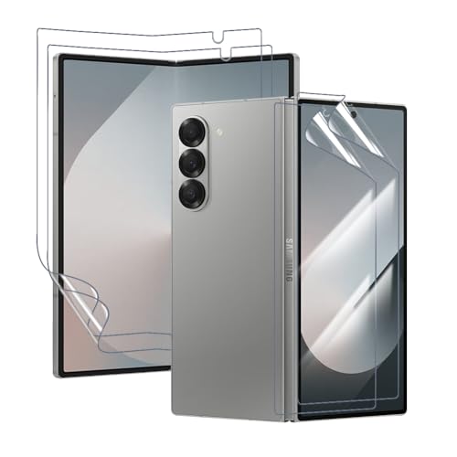 Hhfcryst Hydrogel Folie für Samsung Galaxy Z Fold 6, 2+2 Stück TPU Schutzfoli Weiche HD Klar Displayschutzfolie Kratzfest Keine Blasen (Nicht Gehärtetes Glas) von Hhfcryst