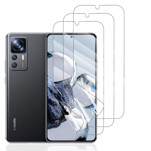 Hhfcryst Hydrogel Folie für Xiaomi 12T /Xiaomi 12T Pro, 3 Stück TPU Displayschutzfolie HD Transparent Weich Schutzfolie (Nicht Gehärtetes Glas) von Hhfcryst