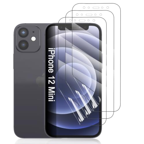 Hhfcryst Hydrogel Folie für iPhone 12 mini, 3 Stück TPU Displayschutzfolie HD Transparent Weich Schutzfolie (Nicht Gehärtetes Glas) von Hhfcryst