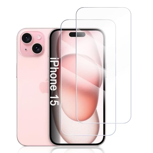 Hhfcryst Hydrogel Folie für iPhone 15, 3 Stück TPU Displayschutzfolie HD Transparent Weich Schutzfolie (Nicht Gehärtetes Glas) von Hhfcryst