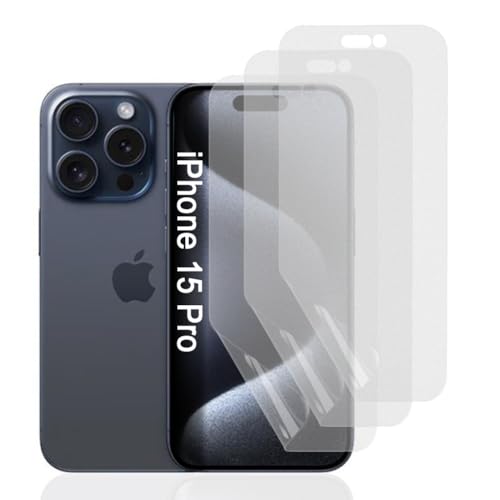 Hhfcryst Hydrogel Matt Displayschutzfolie für iPhone 15 Pro, 3 Stück Anti-Kratzer Entspiegelte TPU Schutzfolie, Anti-Fingerabdruck Hochempfindliche Hydrogel Folie Hhfcryst Hydrogel Matt Displayschutzfolie für iPhone 15 Pro, 3 Stück Anti-Kratzer Entspiegelte TPU Schutzfolie, Anti-Fingerabdruck Hochempfindliche Hydrogel Folie von Hhfcryst