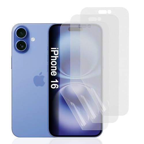 Hhfcryst Hydrogel Matt Displayschutzfolie für iPhone 16, 3 Stück Anti-Kratzer Entspiegelte TPU Schutzfolie, Anti-Fingerabdruck Hochempfindliche Hydrogel Folie Hhfcryst Hydrogel Matt Displayschutzfolie für iPhone 16, 3 Stück Anti-Kratzer Entspiegelte TPU Schutzfolie, Anti-Fingerabdruck Hochempfindliche Hydrogel Folie von Hhfcryst