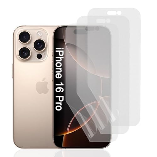 Hhfcryst Hydrogel Matt Displayschutzfolie für iPhone 16 Pro, 3 Stück Anti-Kratzer Entspiegelte TPU Schutzfolie, Anti-Fingerabdruck Hochempfindliche Hydrogel Folie Hhfcryst Hydrogel Matt Displayschutzfolie für iPhone 16 Pro, 3 Stück Anti-Kratzer Entspiegelte TPU Schutzfolie, Anti-Fingerabdruck Hochempfindliche Hydrogel Folie von Hhfcryst