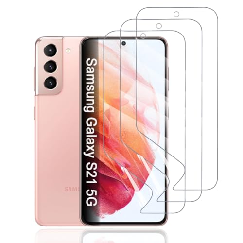 Hhfcryst Hydrogel Folie für Samsung Galaxy S21 5G, 3 Stück TPU Displayschutzfolie HD Transparent Weich Schutzfolie (Nicht Gehärtetes Glas) von Hhfcryst