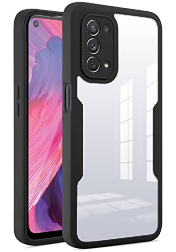 Hi-Case 360 Grad Hülle für Oppo A74 5G/A54 5G Crystal Anti-Gelb Case, Ganzkörper Stoßfeste Handyhülle mit eingebauter Displayschutzfolie, Silikon Bumper Schutzhülle, Schwarz von Hi-Case