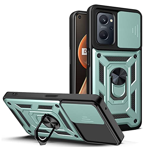 Hi-Case Armor Hülle für Realme 9i/Oppo A96 4G/A76 4G/A36 4G mit Slide Kameraschutz Cover und Ring Ständer [Handyhülle Kompatibel Mit Auto Magnet] Militärischer Stoßfeste Case, Grün von Hi-Case