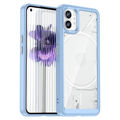 Hi-Case Crystal Hülle für Nothing Phone (1) Anti-Gelb & 360° Stoßfeste Handyhülle, Anti-Kratzt Soft Silikon Schutzhülle Case mit TPU Bumper & PC-Rückseite, Blau von Hi-Case