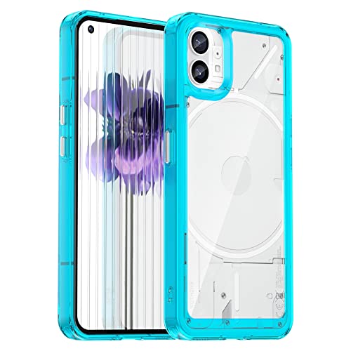 Hi-Case Crystal Hülle für Nothing Phone (1) Anti-Gelb & 360° Stoßfeste Handyhülle, Anti-Kratzt Soft Silikon Schutzhülle Case mit TPU Bumper & PC-Rückseite, Himmelblau von Hi-Case