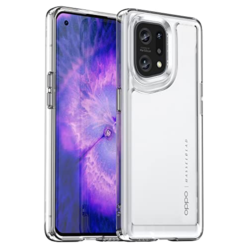 Hi-Case Crystal Hülle für Oppo Find X5 Anti-Gelb & 360° Stoßfeste Handyhülle, Anti-Kratzt Soft Silikon Schutzhülle Case mit TPU Bumper & PC-Rückseite, Transparent von Hi-Case