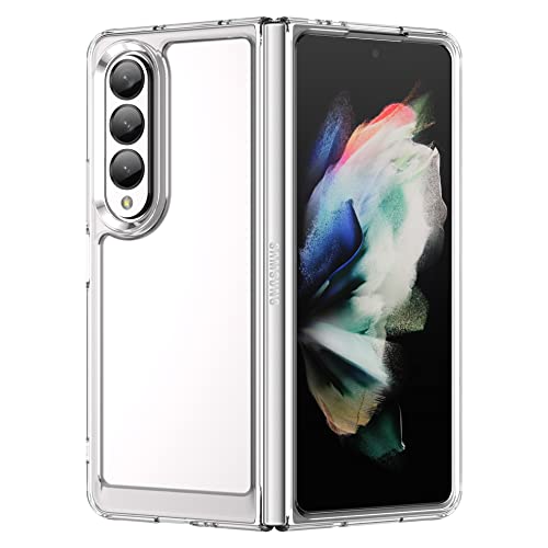Hi-Case Crystal Hülle für Samsung Galaxy Z Fold4 Anti-Gelb & 360° Stoßfeste Handyhülle, Anti-Kratzt Soft Silikon Schutzhülle Case mit TPU Bumper & PC-Rückseite, Transparent von Hi-Case