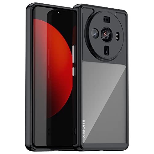 Hi-Case Crystal Hülle für Xiaomi 12S Ultra Anti-Gelb & 360° Stoßfeste Handyhülle, Anti-Kratzt Soft Silikon Schutzhülle Case mit TPU Bumper & PC-Rückseite, Schwarz von Hi-Case