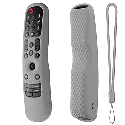 Hi Color, Silikon-Fernbedienungshülle, kompatibel mit LG Magic-Fernbedienung AN-MR21GA MR22GA MR23GN, Silikonhülle für LG Smart TV-Fernbedienung mit Trageband (grau) von Hi Color