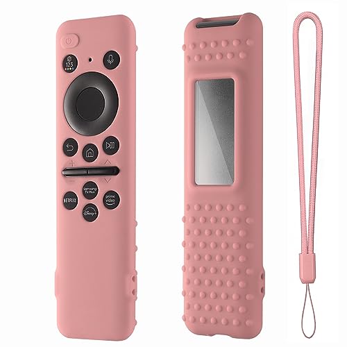 Silikon-Fernbedienung für Samsung BN59-01432A 2023 TM 2360E Samsung Smart TV Fernbedienung, Samsung Solarpanel, Fernbedienung mit Umhängeband, Rosa von Hi Color