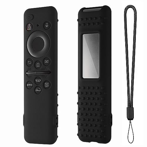 Hi Color Silikon-Schutzhülle für Samsung BN59-01432A TM2360E Samsung Smart TV-Fernbedienung Samsung Solarpanel Fernbedienung mit Umhängeband (schwarz) von Hi Color