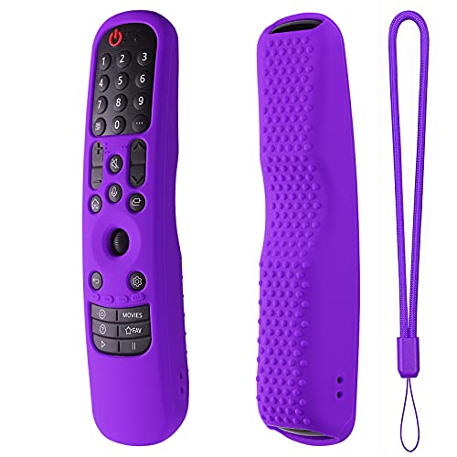 Silikon-Fernbedienung kompatibel mit LG Magic Fernbedienung AN-MR21GA MR22GA MR23GN, Silikonhülle für LG Smart TV-Fernbedienung mit Umhängeband, Violett Silikon-Fernbedienung kompatibel mit LG Magic Fernbedienung AN-MR21GA MR22GA MR23GN, Silikonhülle für LG Smart TV-Fernbedienung mit Umhängeband, Violett von Hi Color