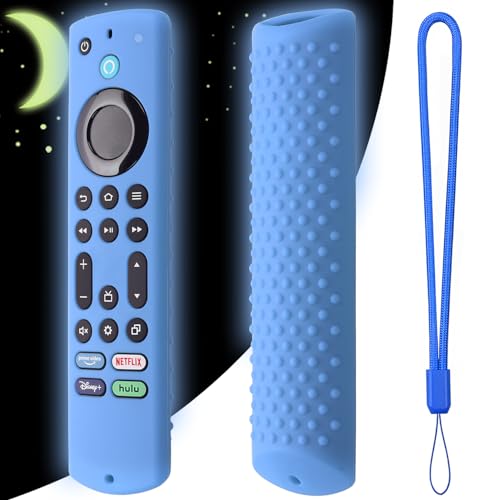 Silikon-Fernbedienungsabdeckung für alle Fire Stick 4K Max 2023, Silikonhülle kompatibel mit Fire TV Stick 4k Max 2nd Gen, Toshiba/Insignia NS-RCFNA-21, Silikonhülle mit Umhängeband (leuchtet blau) Silikon-Fernbedienungsabdeckung für alle Fire Stick 4K Max 2023, Silikonhülle kompatibel mit Fire TV Stick 4k Max 2nd Gen, Toshiba/Insignia NS-RCFNA-21, Silikonhülle mit Umhängeband (leuchtet blau) von Hi Color