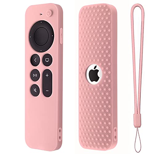 Silikon-Schutzhülle für Apple TV 4K Siri Remote 2021 Fernbedienung Prective Cover für Apple TV 4K 6 Generation 2021 Fernbedienung Apple 4K Siri Remote 2nd Gen Sleeve (Pink) von Hi Color