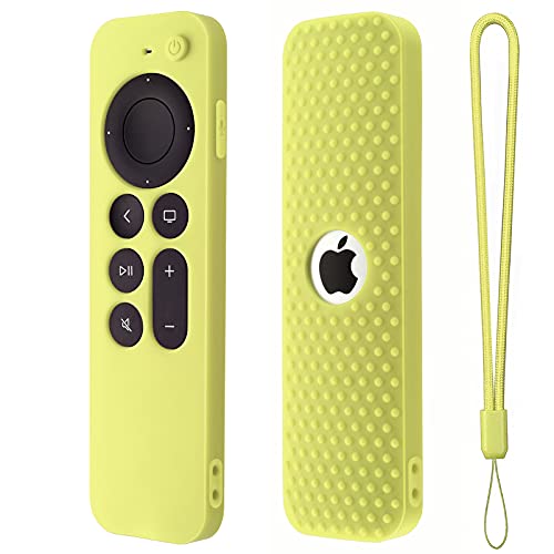Silikon-Schutzhülle für Apple TV Siri Remote 3. Generation, kompatibel mit Apple TV 4K 2. Generation 2021 Fernbedienungsabdeckung (leuchtet grün) von Hi Color