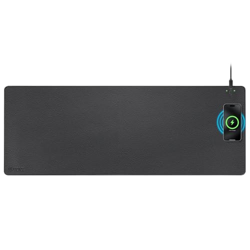 Hi-HONX Magnetische drahtlose Lade-Mausmatte, 35,4" x 16,8" extra große Mausunterlage, wasserdichte und Kratzfeste Computermatte in Kohlenschwarz für MacBook, PC und Laptop Hi-HONX Magnetische drahtlose Lade-Mausmatte, 35,4" x 16,8" extra große Mausunterlage, wasserdichte und Kratzfeste Computermatte in Kohlenschwarz für MacBook, PC und Laptop von Hi-HONX