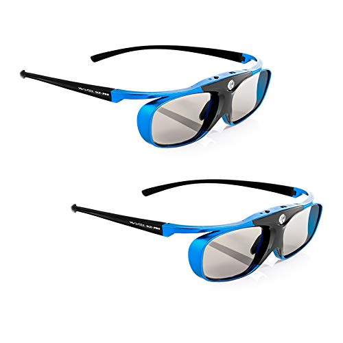 2X Hi-SHOCK DLP Pro Blue Heaven | DLP Link 3D Brille für 3D DLP Beamer von Acer, BenQ, Largo, Optoma, Viewsonic, LG [Shutterbrille | 96-144 Hz | wiederaufladbar | 32g | DLP Link | Blau] von Hi-SHOCK