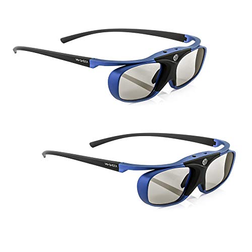 2X Hi-Shock BT Pro Deep Heaven aktive 3D Brille für 3D TV von Sony, Samsung & 3D-RF Beamer von Sony, Epson | komp. mit SSG-3570CR, TDG-BT500A, TY-ER3D5ME / ER3D6ME [120 Hz - akku] von Hi-SHOCK