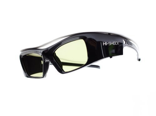 Funk 3D Brille für Epson EH-TW550, EB-W16, EH-TW5910, EH-TW6100W, EH-TW6100, EH-TW9100, EH-TW9100W, EH-TW8100 - kompatibel mit ELPGS03 (wiederaufladbar) von Hi-SHOCK