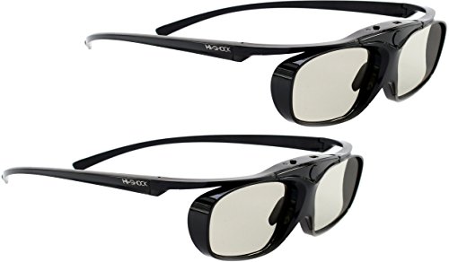 Hi-SHOCK 2x RF Pro Black Heaven | aktive 3D Brille für EPSON, JVC & SONY RF 3D Beamer | kompatibel mit TDGBT500A [120 Hz | RF | akku| 32g ] von Hi-SHOCK