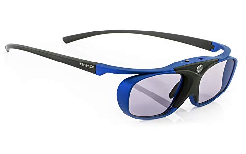 Hi-Shock BT Pro Deep Heaven aktive 3D Brille für 3D TV von Sony, Samsung, Panasonic & 3D-RF Beamer von Sony, Epson | komp. mit SSG-3570CR, TDG-BT500A, TY-ER3D5ME / ER3D6ME [120 Hz - akku] von Hi-SHOCK