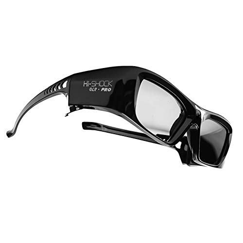 Hi-Shock DLP Pro 7G Black Diamond | DLP Link 3D Brille kompatibel für DLP 3D Beamer von Acer, BenQ, Viewsonic, Optoma, LG [Shutterbrille | 96-200 Hz - wiederaufladbar | DLP Link] von Hi-SHOCK
