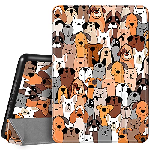Hi Space iPad 8. / 7. Generation Hülle iPad 10.2 Hülle 2020 2019 Hund mit Stifthalter, Cartoon Cute Stoßfest Schutzhülle Smart Cover Auto Sleep Wake for A2270 A2428 A2429 A2197 A2198 A2200 von Hi Space