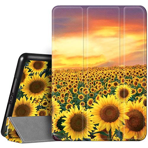 Hi Space iPad 8. / 7. Generation Hülle iPad 10.2 Hülle Sonnenblume 2020 2019 mit Stifthalter, Malerei Landschaft Blumen Stoßfeste Abdeckung Auto Sleep Wake für A2270 A2428 A2429 A2197 A2198 A2200 von Hi Space