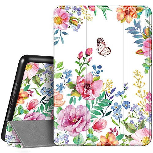Hi Space iPad 9th 8th 7th Generation Case iPad 10.2 Case with Pencil Holder 2021 2020 2019 Butterfly Purple Flower, Floral Protective Shockproof Cover Auto Sleep Wake for A2270 A2428 A2429 A2197 A2198 von Hi Space