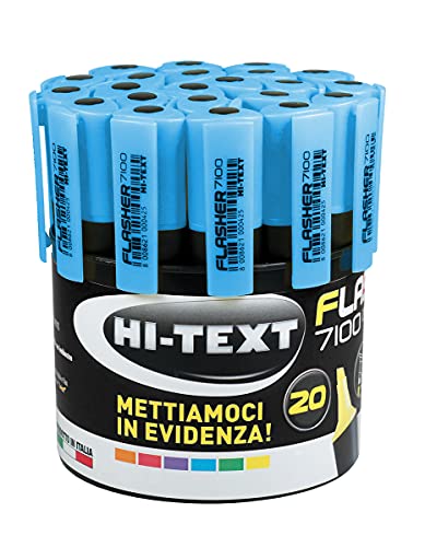 HI-TEXT 7100 FLASHER Meißelspitze, Dose 20 Stück, hellblau von Hi-Text