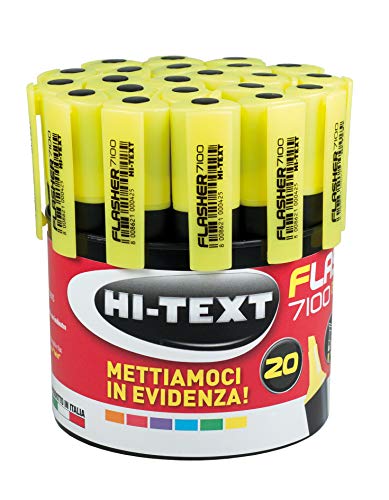 HI-TEXT 7100 FLASHER Textmarker Keilspitze, 20 Stück, gelb von Hi-Text