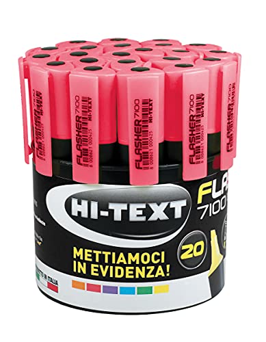 HI-TEXT 7100 FLASHER Textmarker Keilspitze, Dose 20 Stück, pink von Hi-Text