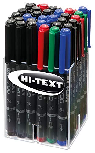 HI-TEXT 780 OHP Fine-Tinte, dokumentenecht, 30 Stück, verschiedene Farben von Hi-Text