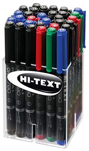 HI-TEXT 780 OHP Markierungsstift Media Tinte, dokumentenecht, 30 Stück, verschiedene Farben von Hi-Text