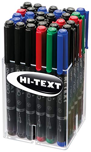 HI-TEXT 780 OHP Textmarker Superfine Tinte dokumentenecht 30 Stück farbig sortiert von Hi-Text