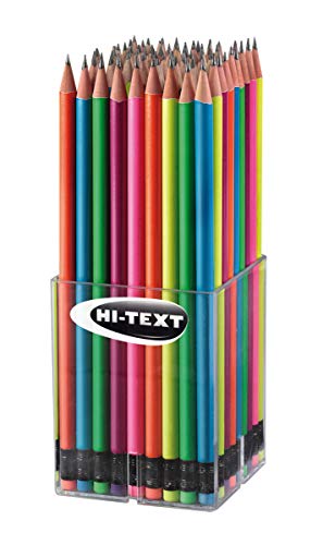 Hi-Text 065 Grafix Fluo Dose 72 Buntstifte rund lackiert Neonfarben mit HB Mine von Hi-Text