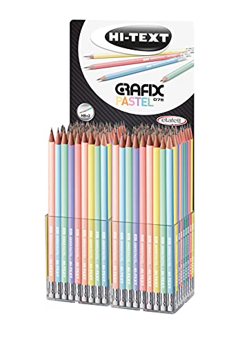 Hi-Text 076 Grafix Pastel Bleistifte mit Pastellfarben und weißen Gummifüßen, 120 Stück von Hi-Text