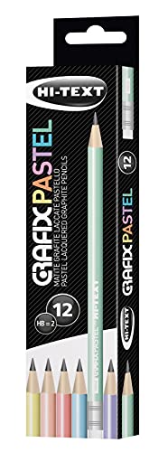 Hi-Text 076 Grafix Pastel Bleistifte mit Pastellfarben und weißen Radiergummis, 12 Stück von Hi-Text