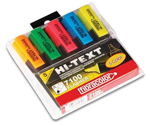 Hi-Text 7100 Flasher Transparent, 5 Textmarker Keilspitze von Hi-Text