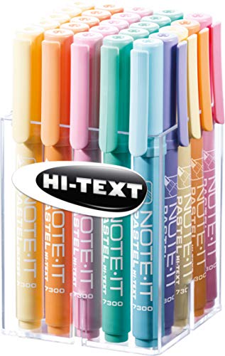 Hi-Text 7300 Note-It Textmarker, Spitze, Pastellfarben, 24 Stück von Hi-Text