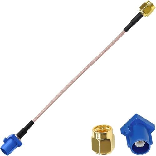 HiAoey Auto GPS Antennenadapter Kabel SMA Stecker auf Fakra C Stecker Koaxialkabel 15cm für Fahrzeug LKW SUV Auto Stereo Head Unit GPS Navigationsempfängersystem GPS Tracker Modem von HiAoey