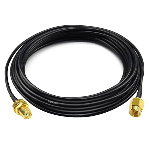 HiAoey WLAN Antennen Verlängerungskabel 3m(2 Stück) RP-SMA-Stecker auf RP-SMA-Buchse ALSR240 Verlustarmes Kabel für kabellose Mini-PCI-Express-PCIE-Netzwerkkarte WLAN-Adapter von HiAoey