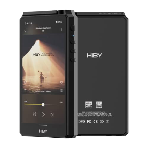 HiBy R6 III Digital Audio Player Portable Hi Res Audio Player MP3 MP4 Player with A&AB Dac Amp Android 12 Bluetooth 5.0 WiFi 2.4G+5G 4500mAh(Black) von HiBy