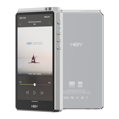 HiBy R6 III Digital Audio Player Portable Hi Res MP3 MP4 Player with Class A&AB Dac Amp Android 12 Bluetooth 5.0 WiFi 2.4G+5G 4500mAh(Silver) von HiBy