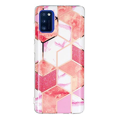 HiCASE Pro Handyhülle für Samsung Galaxy A41 Silikon Hülle Case Schutzhülle Shlank Glänzend Marmor Muster Bling Glitzer Dünn Weich Slim Handytasche TPU Gummigel Cover von HiCASE Pro