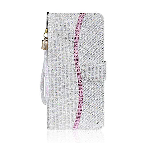 HiCASE Pro Hülle Handyhülle für Xiaomi Redmi Note 8T, Premium Leder Wallet Tasche Flip Brieftasche Etui Glitzerblende Elegant lederhülle klapphülle mit weicher TPU-Schale von HiCASE Pro