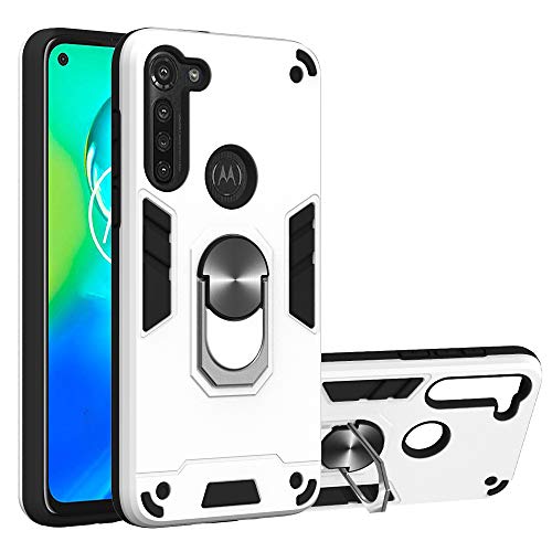 HiCASE Pro Hülle für Motorola Moto G8 Power, Ultra Dünn Stoßfest TPU + PC Schutzhülle Panzer Design Anti Kratzer Ring Fingerhalterung 360 Grad Drehbarer Ständer Handyhülle Case Cover von HiCASE Pro